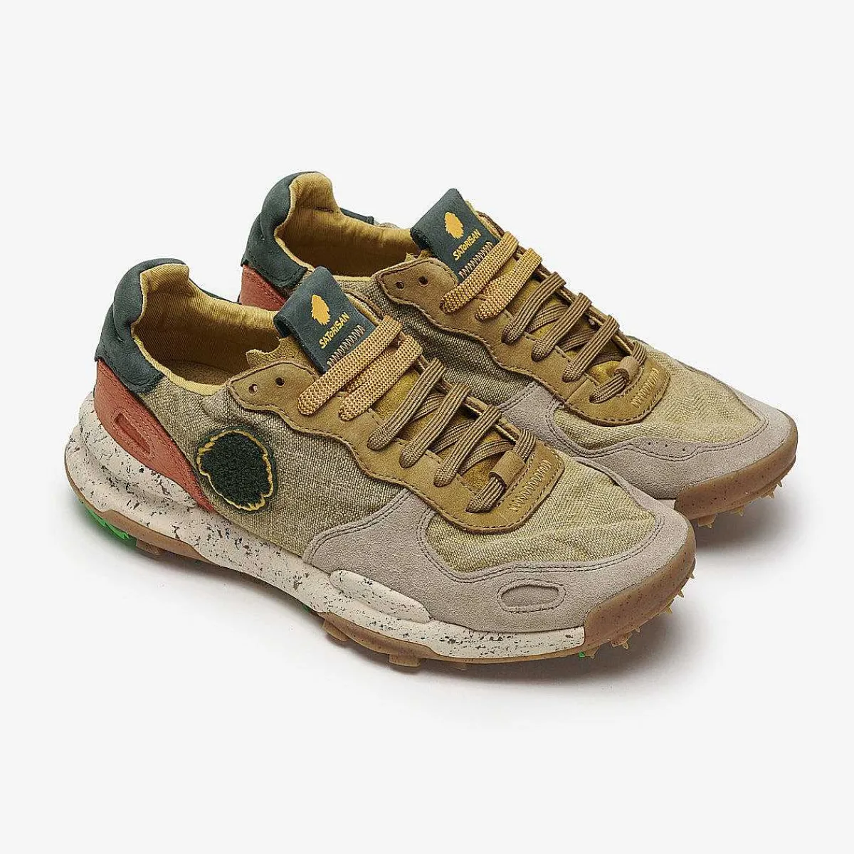 Satorisan Chacrona-Leinen | Psychadelisches Khaki